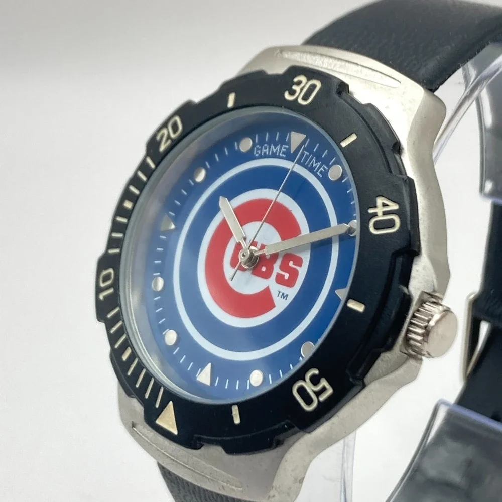 Chicago Cubs Men's Watch MLB Game Time 38mm Rotating Bezel New Battery 8.5